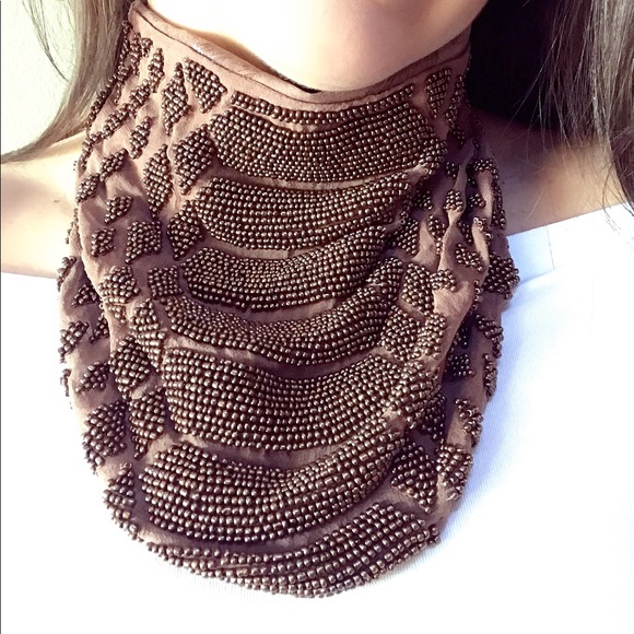 Renee Christopher Beaded Scarf Necklace // Embellished Scarf  Renee Christopher Beaded Scarf Necklace